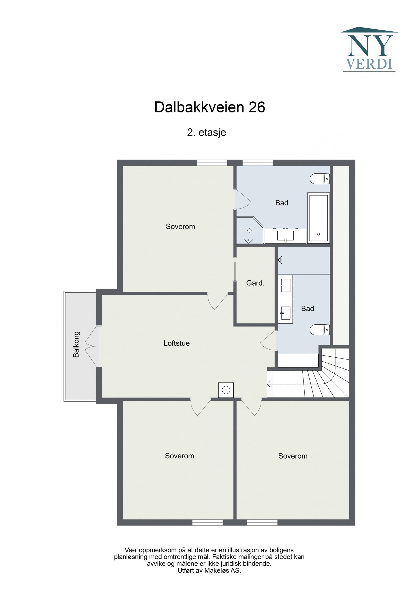 Plantegning 2. etasje Galleribilde
