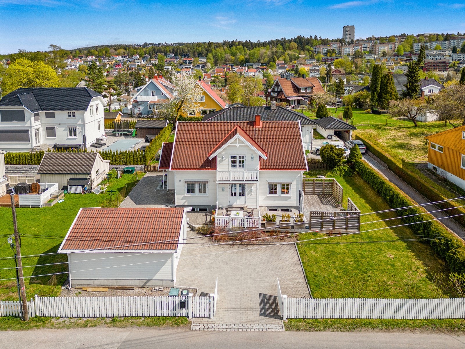 Dronebilde av tomten. Galleribilde