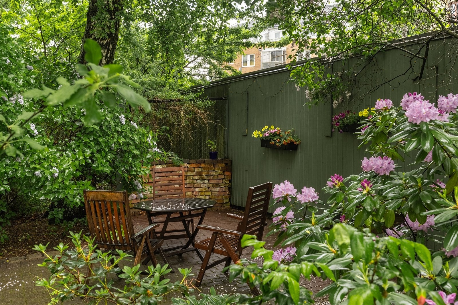 Flere soner gjør at bakgården oppleves privat, selv om den blir brukt av flere. Galleribilde