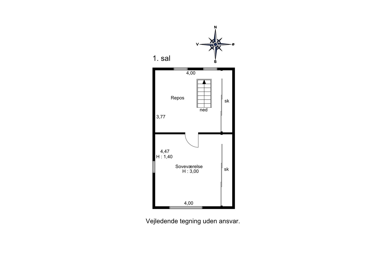 Plantegning tagetage Galleribilde