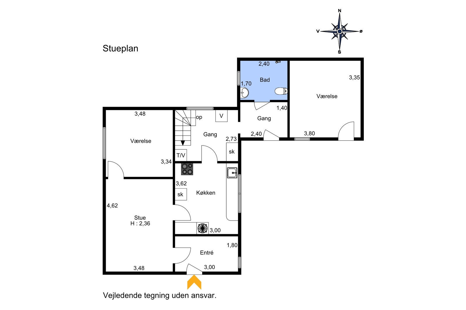 Plantegning stueetage Galleribilde