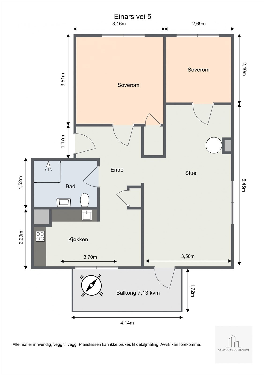 Plantegning med mål Galleribilde