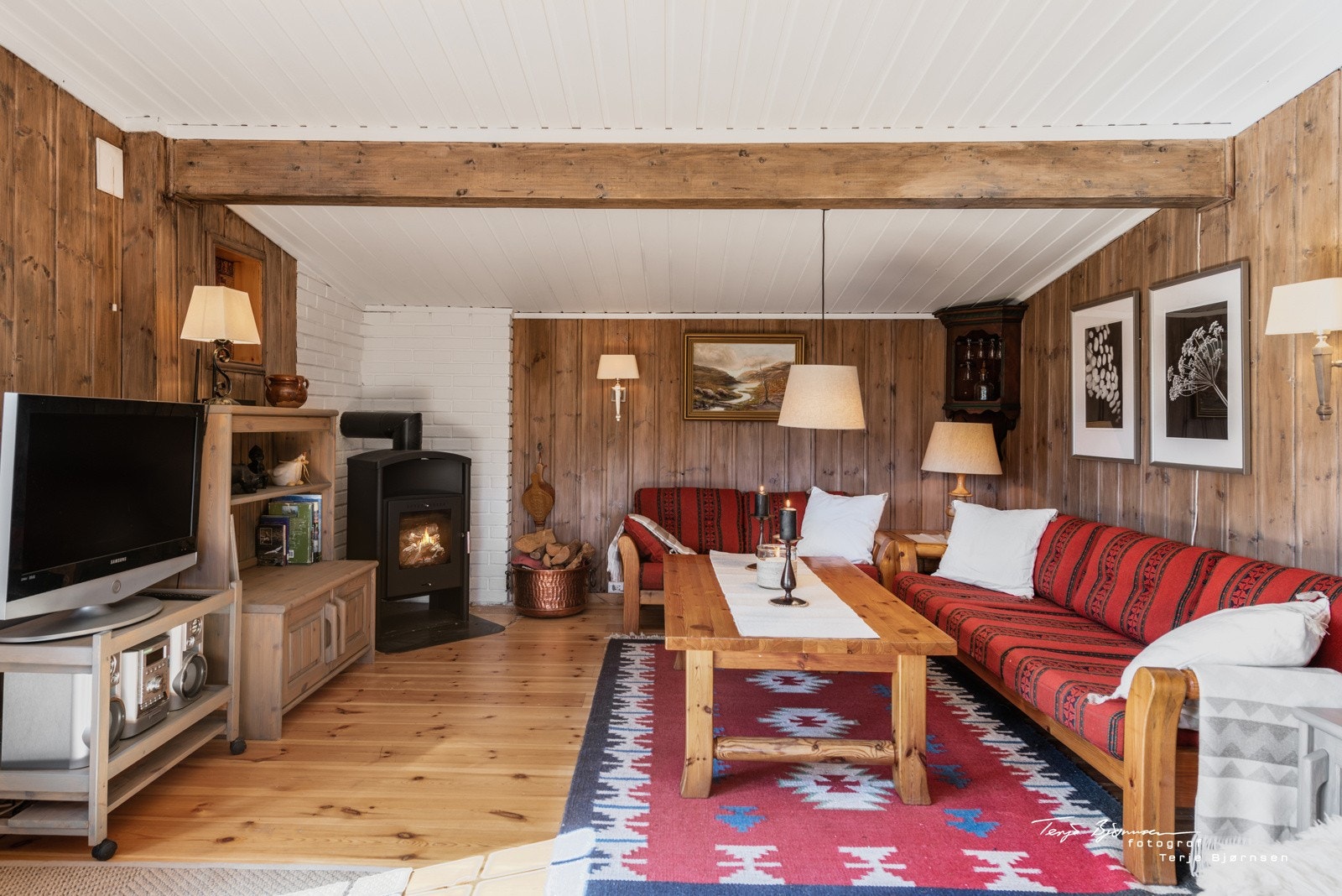 Koselig stue til å nyte en rolig kveld inne Galleribilde