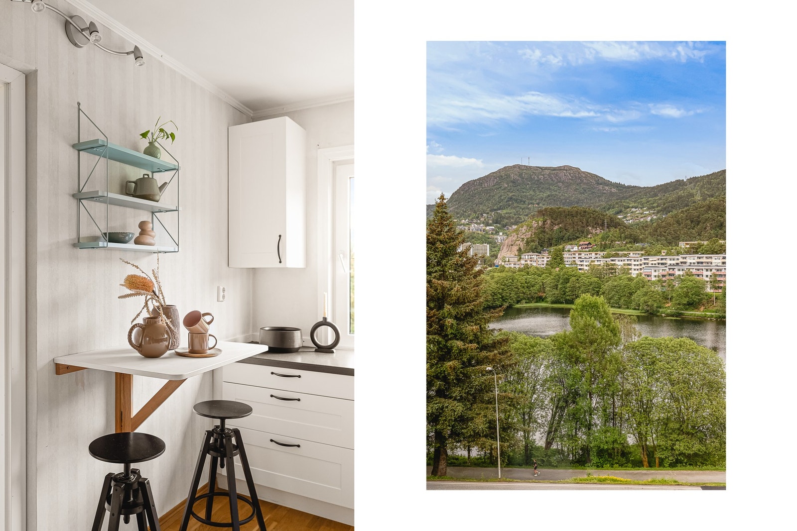 Fra øverste etasje kan du nyte utsikt mot Ortunvannet fra matlagingen Galleribilde
