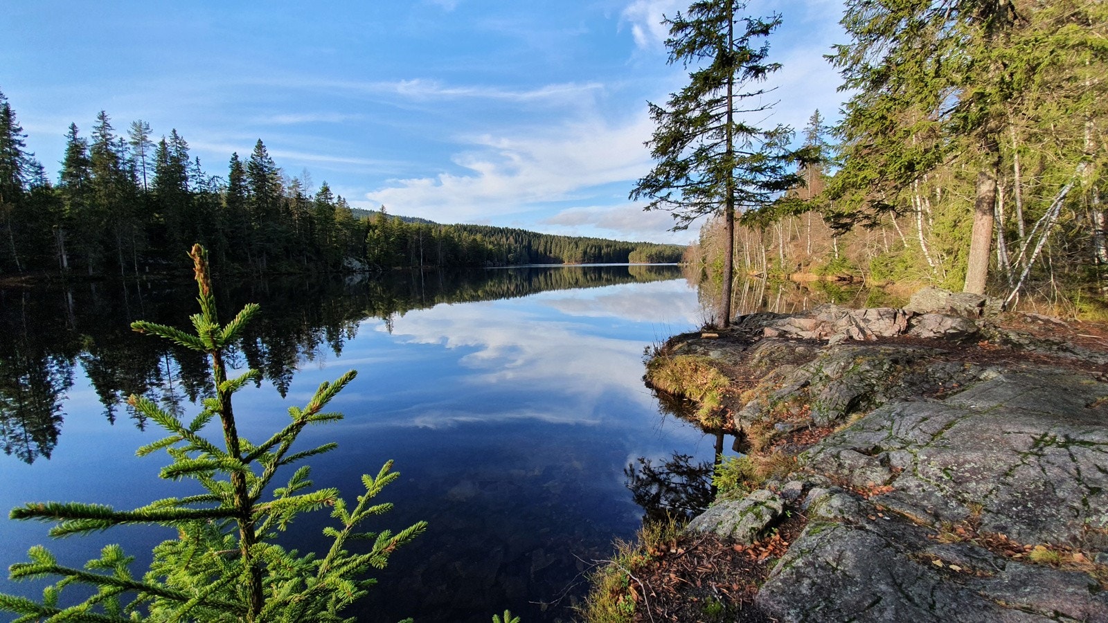 Boligen har en helt nydelig beliggenhet på grensen til Nordmarka. Skiløyper fra rett bak garasjen om vinteren. Her bilde tatt fra turveien til Ullevålseter. Galleribilde