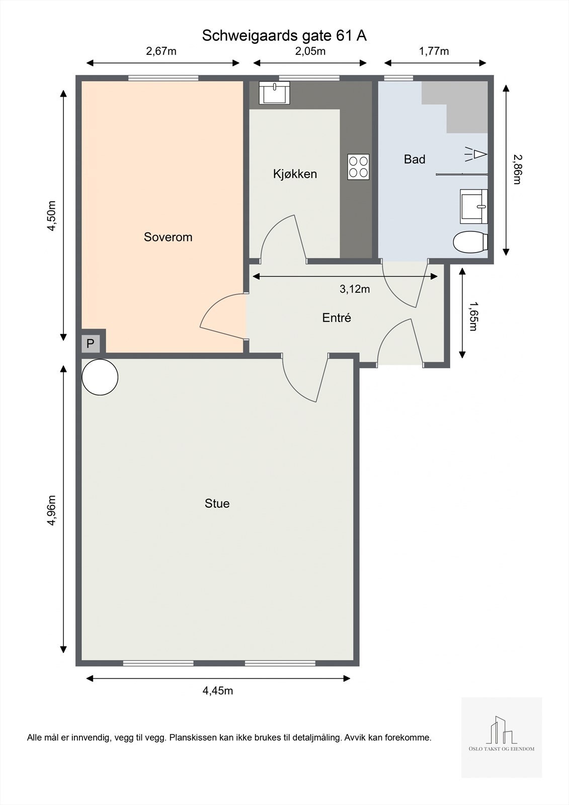 Målsatt plantegning. Galleribilde