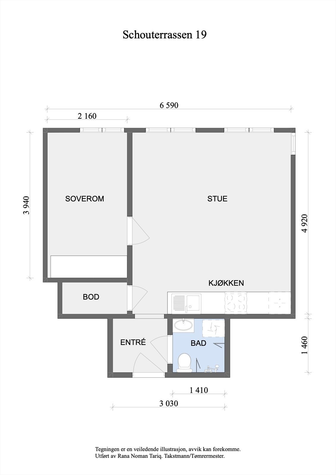 Vi starter med en plantegning slik at du får orientert deg i boligen. Galleribilde