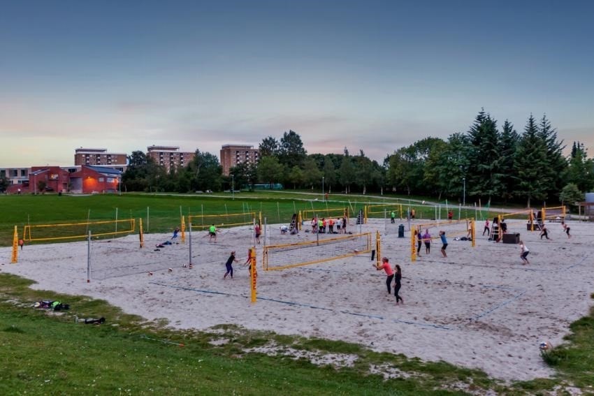 Med åtte flotte volleyballbaner på Voldsløkka er dette den perfekte plassen for å ta en kamp med venner. Her finnes også gratis tennisbaner. Galleribilde
