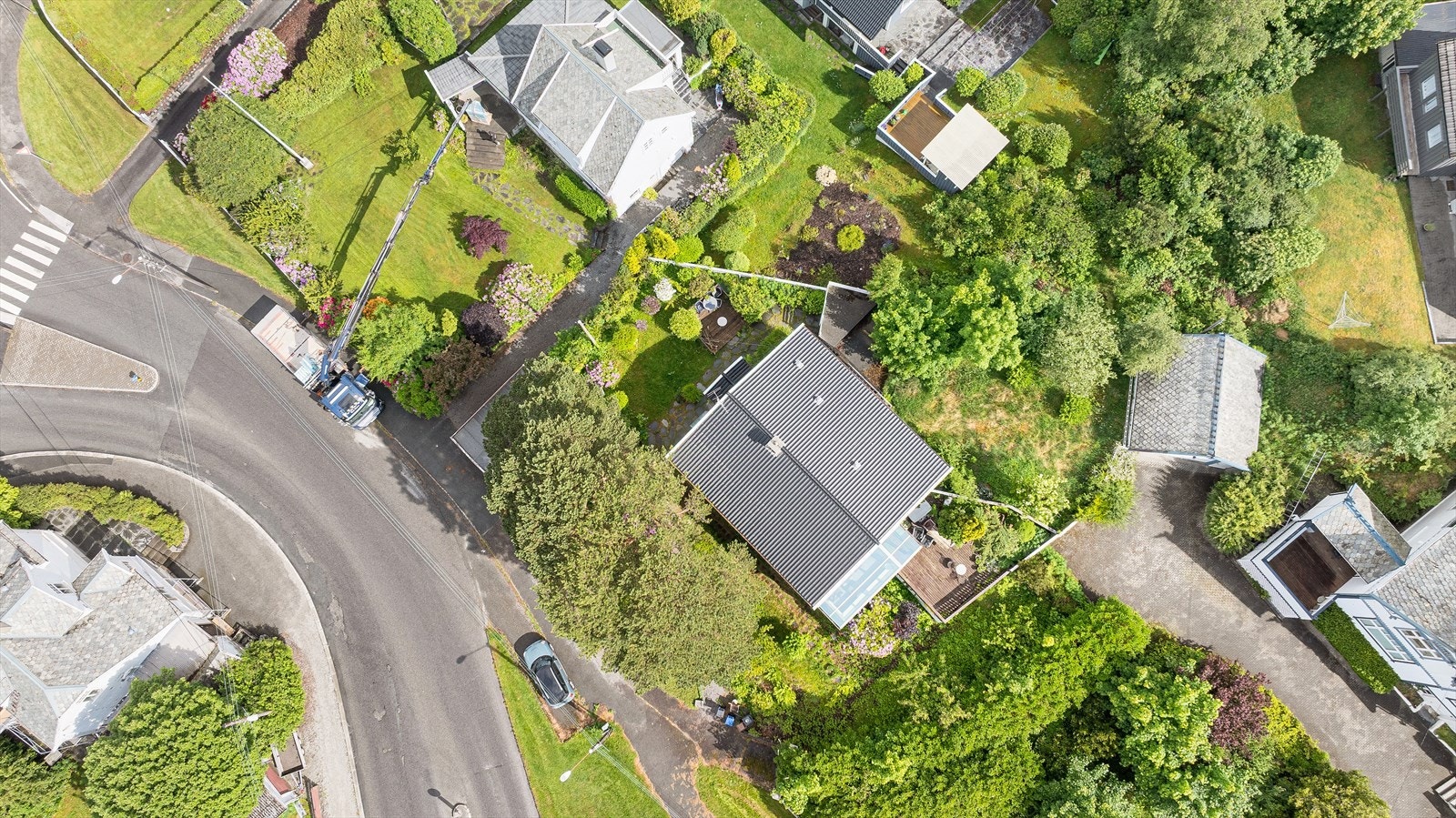 Tomten sett ovenfra. Galleribilde