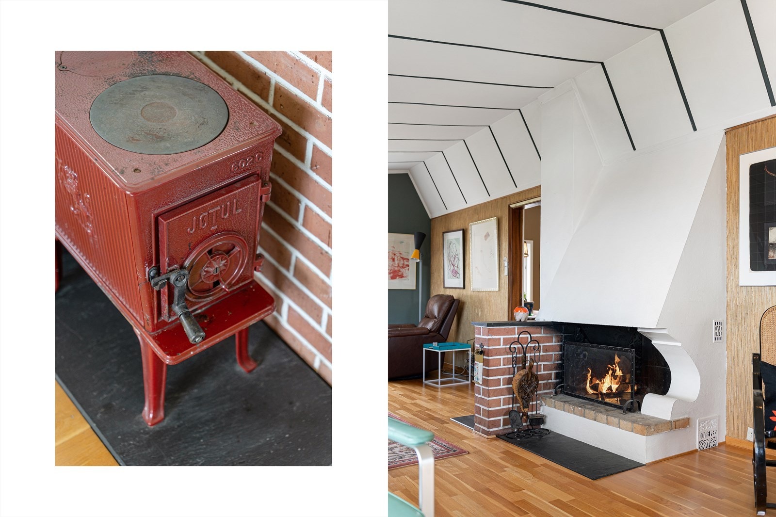 Vedovn som varmer godt på kalde dager og lekker peisovn. Galleribilde