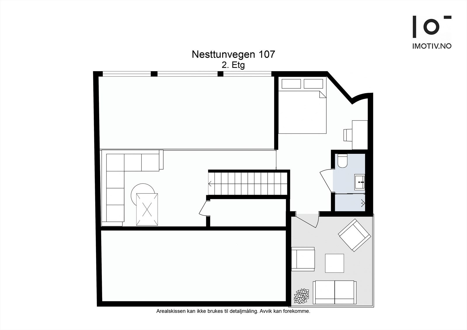 - Plantegning andre etasje. I tillegg disponerer boligen en ekstern bod i underetasjen på 5 m² - Galleribilde