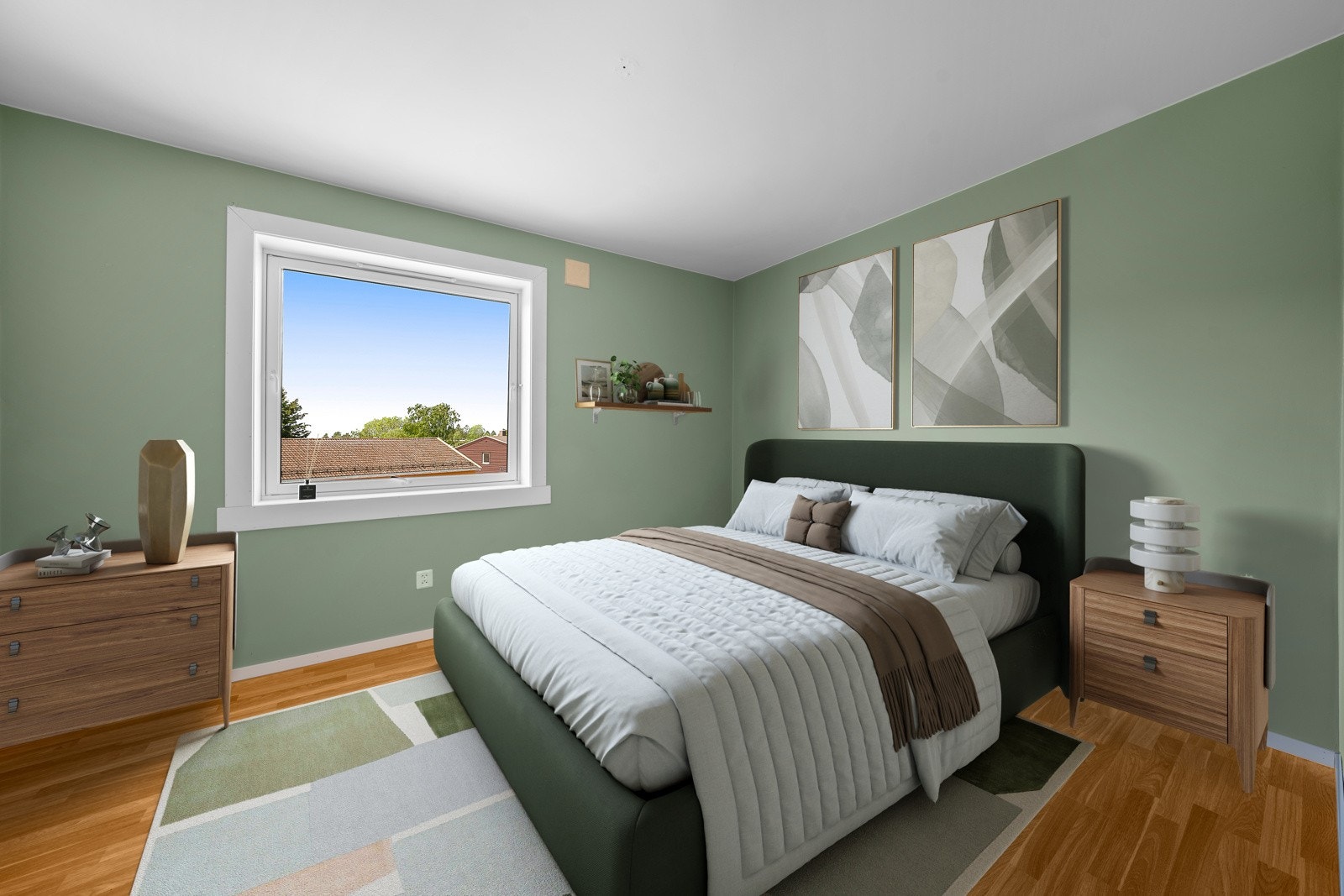 Boligen har to romslige soverom med gode møbleringsmuligheter (Digitalt møblert) Galleribilde