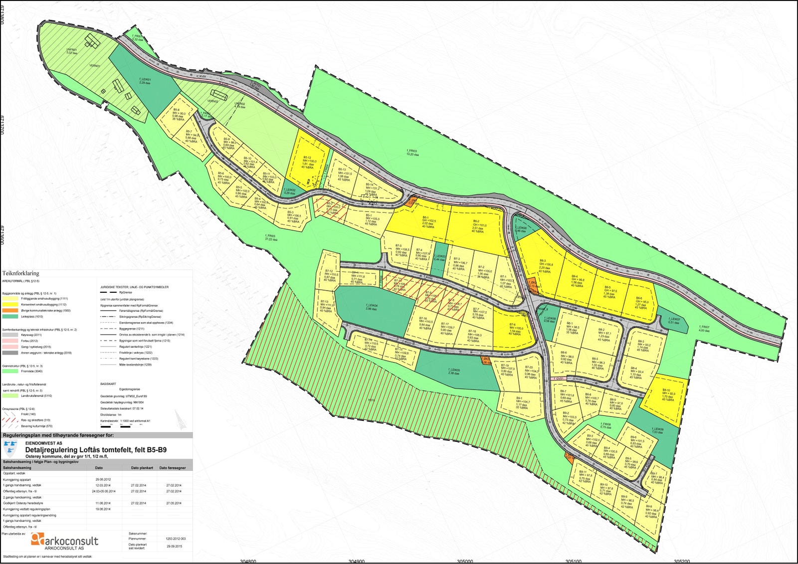 Ledige tomter (Markert i rødt) Galleribilde