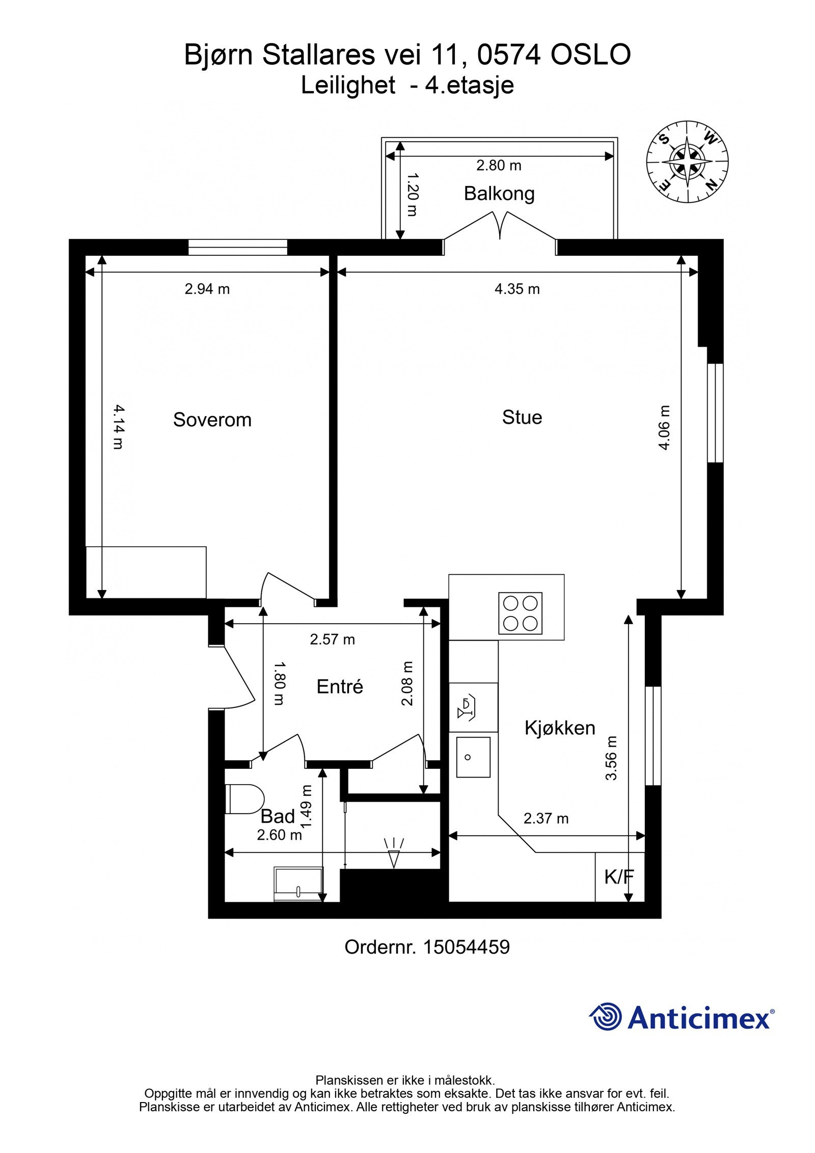 Plantegning av leiligheten Galleribilde