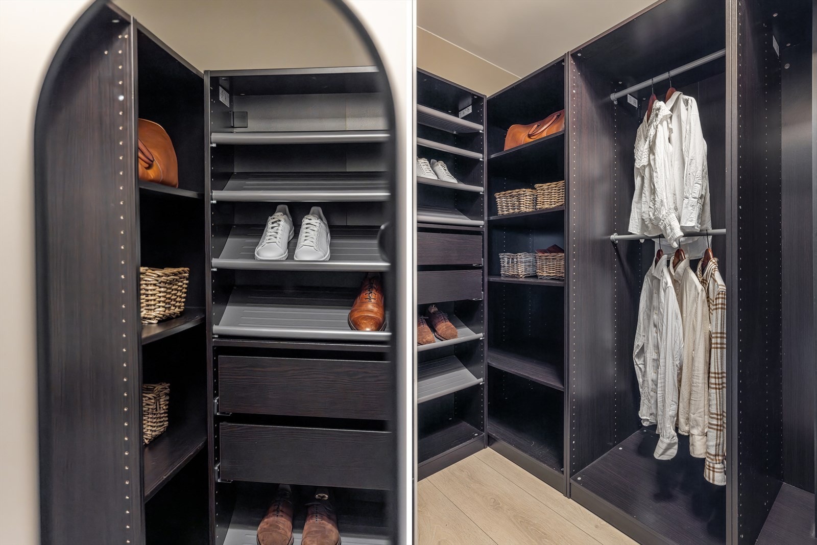 Boligen har et stort walk-in-closet i tilknytning til entrèen. Galleribilde