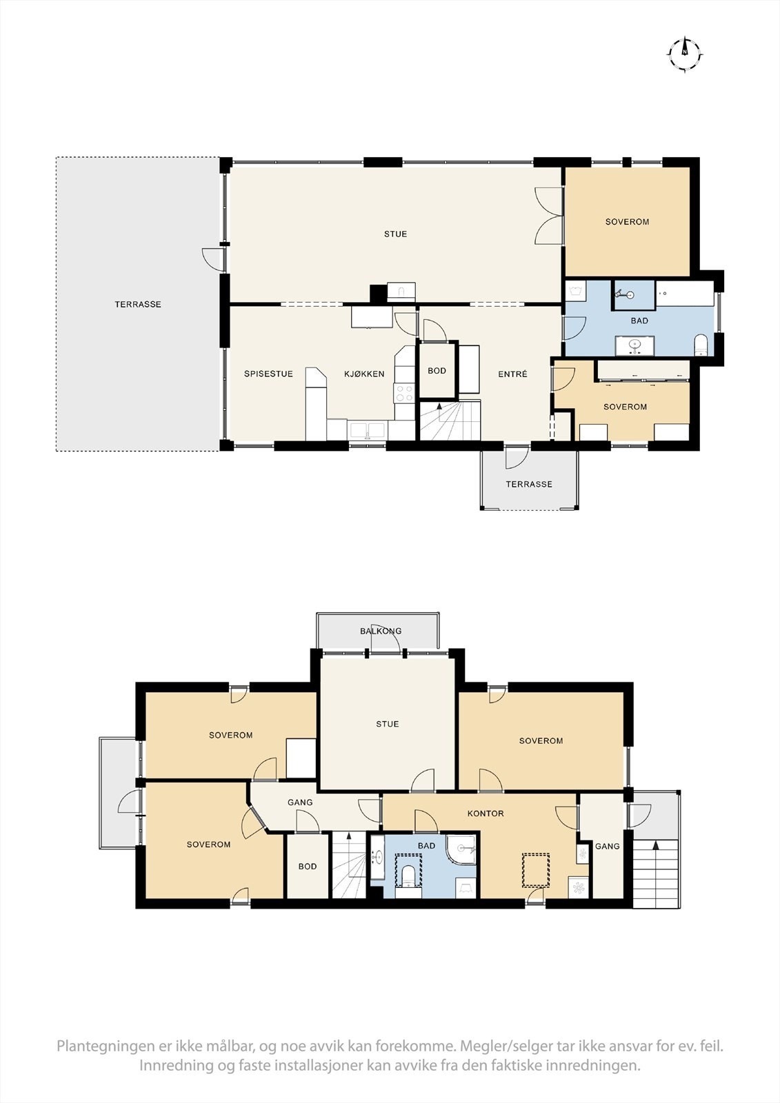 Planskisser begge etasjer. Galleribilde
