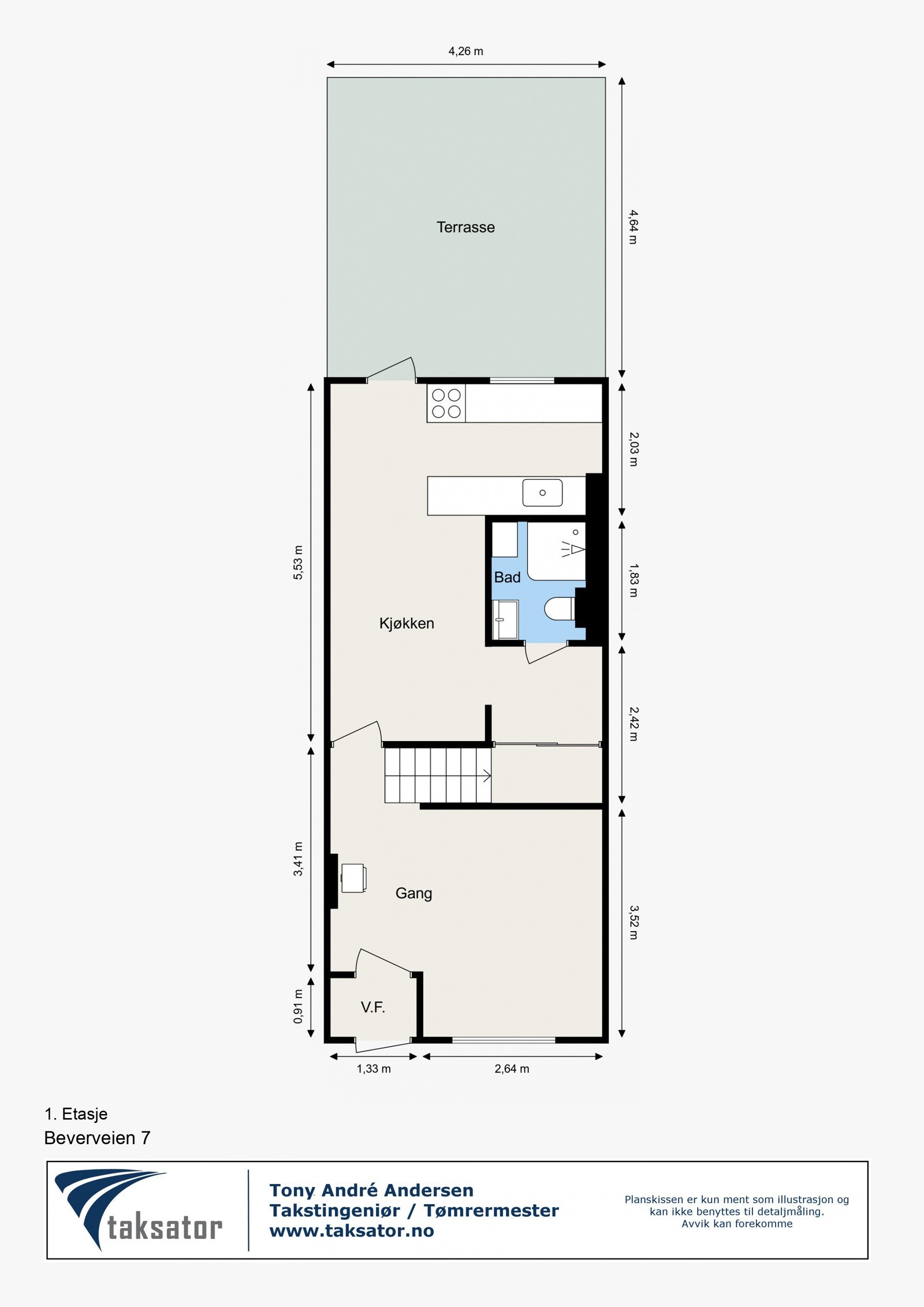 Dagens planløsning med ekstra stue/soverom ved entré/gang. Galleribilde