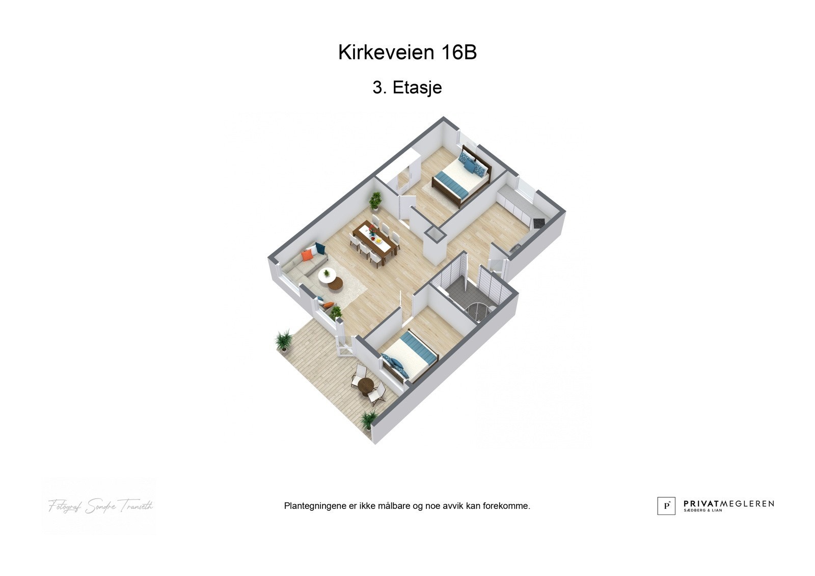 Plantegning 3. etasje - ikke målsatt, kun en illustrasjon. Galleribilde