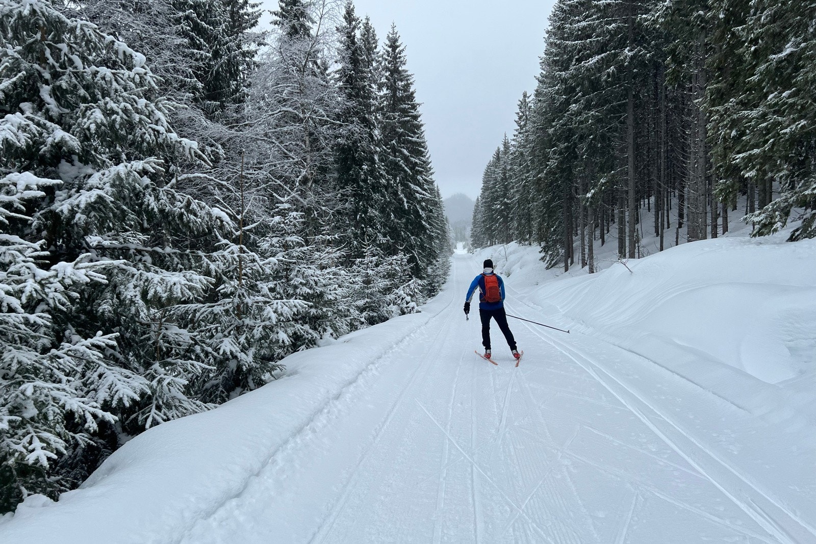 Lei av å bruke tid på å komme deg til marka? På fine vinterdager er det bare å tusle hundre meter og legge skiene i skisporet i noe av det beste skiterrenget i landet Galleribilde