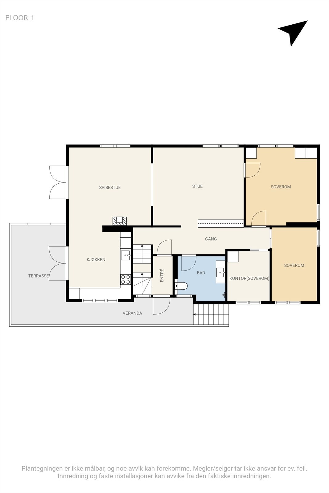 Plantegning 1.etg Galleribilde