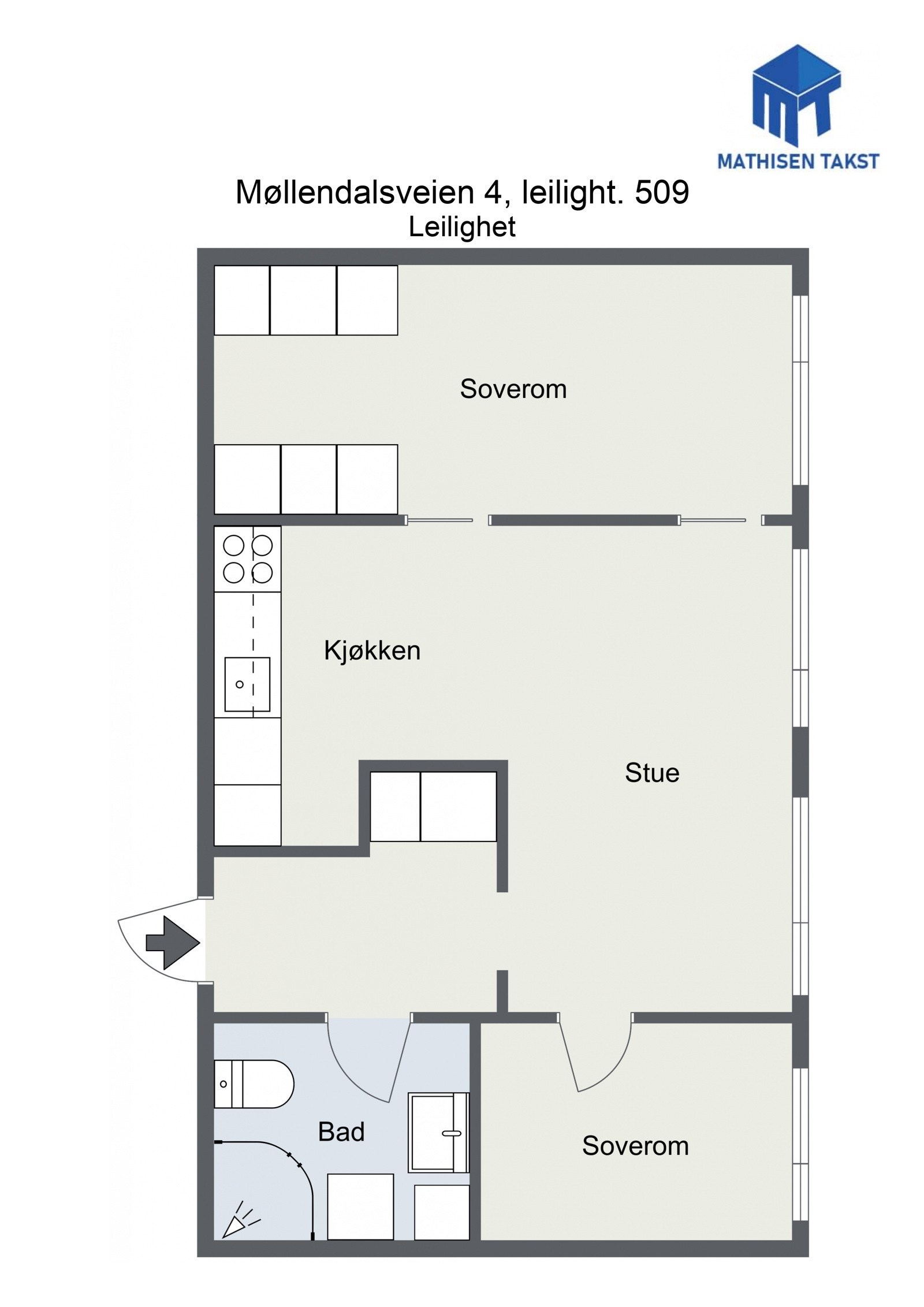 Plantegning Møllendalsveien 4. Galleribilde