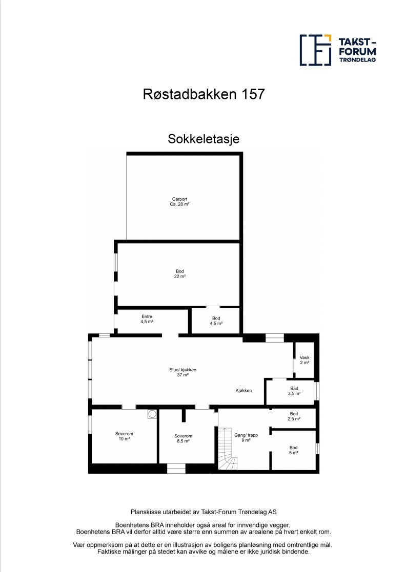 Plantegning av sokkeletasje. Galleribilde