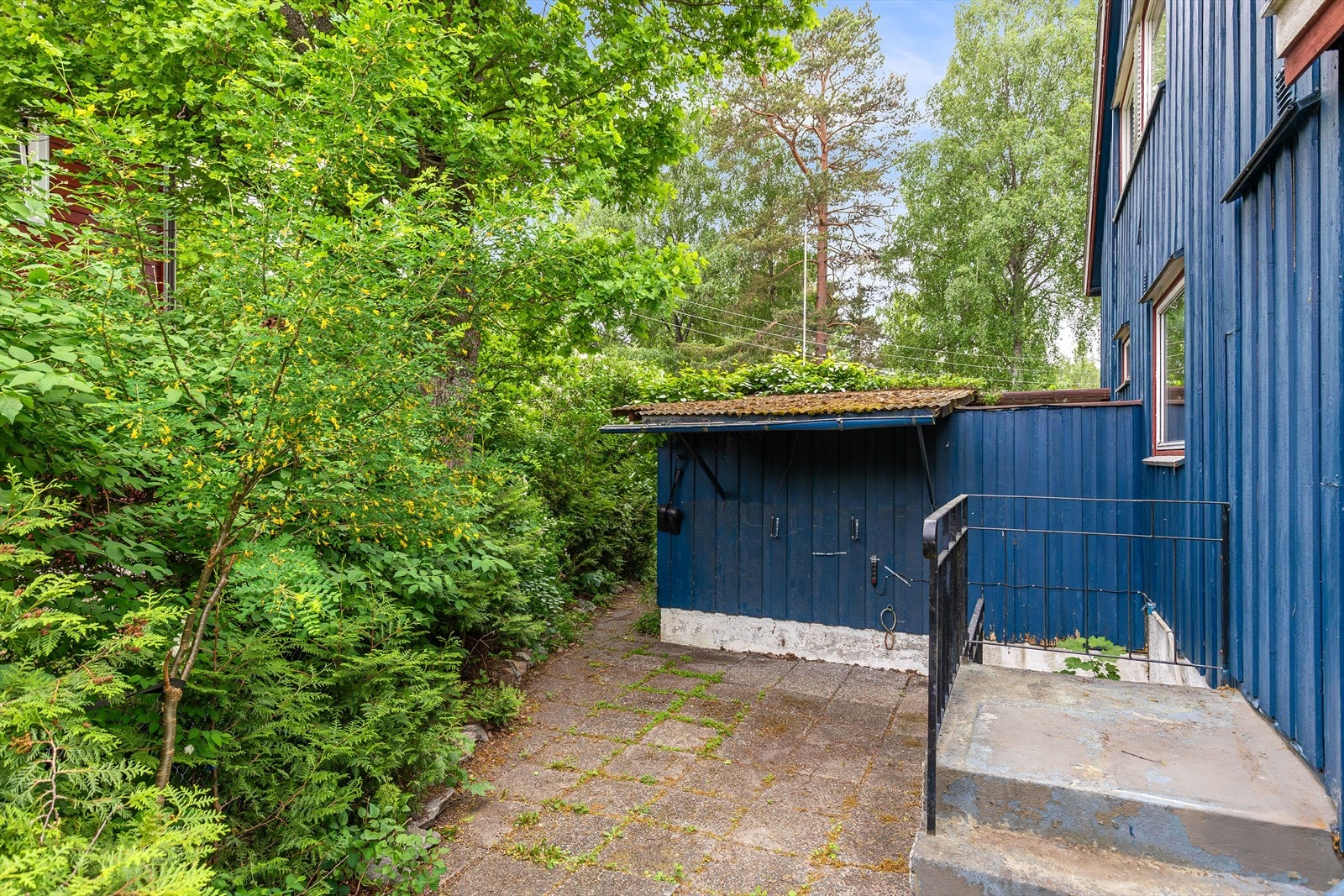 Fra bakhagen - bak veggen finner du terrassen Galleribilde