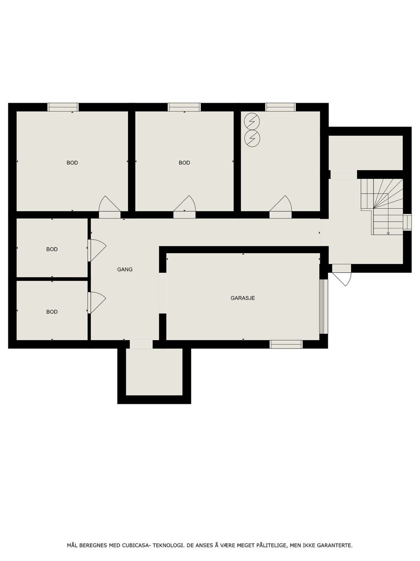 Plantegning garasje og boder Galleribilde