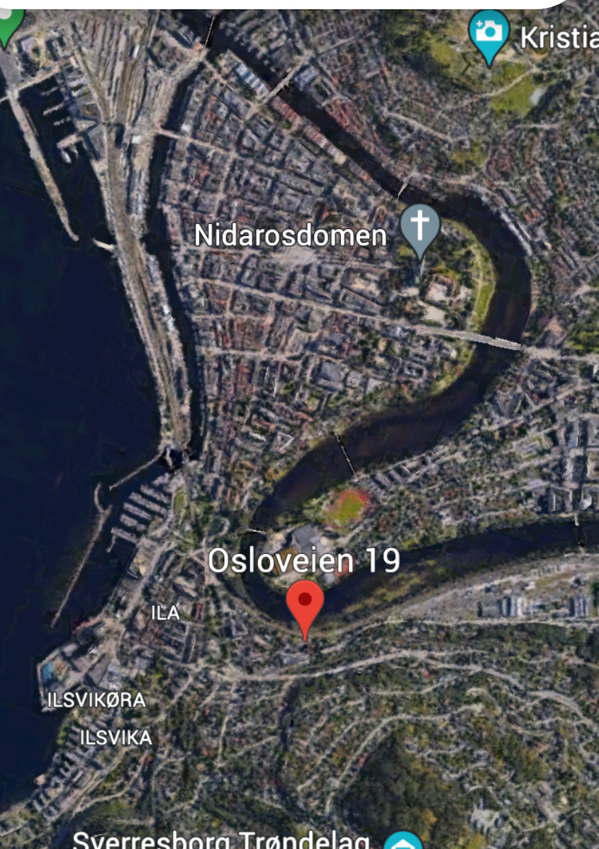 Kart som viser beliggenhet nært sentrum. Galleribilde