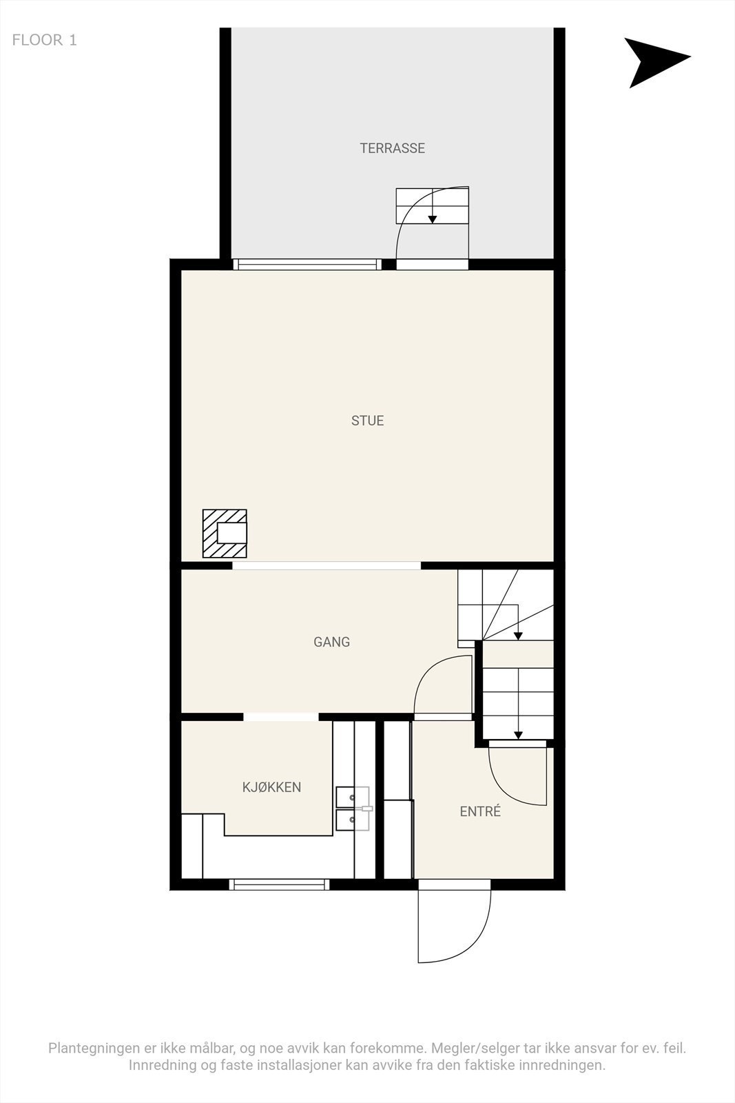 Plantegning 1. etasje Galleribilde
