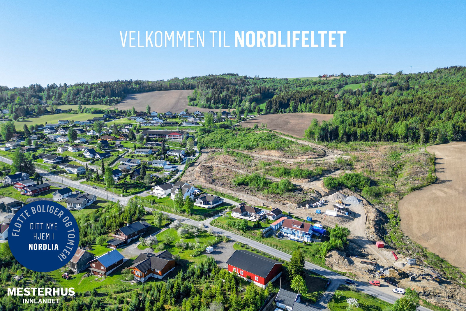 Dronebilde sett nedenfra Nordlivegen