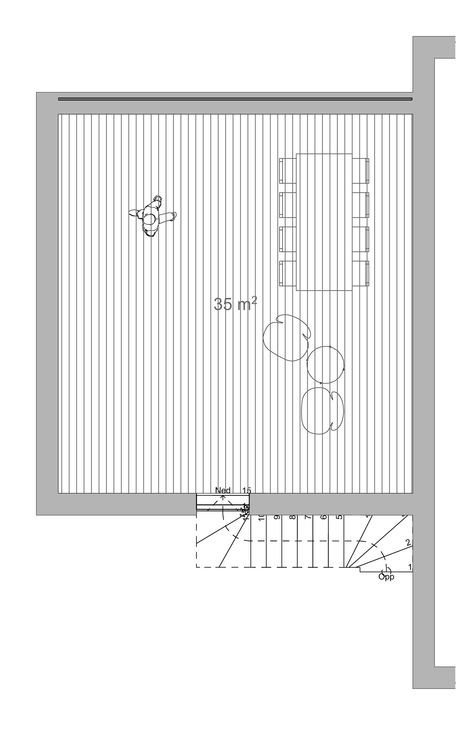 Plantegninger Hus A. takterrasse Galleribilde