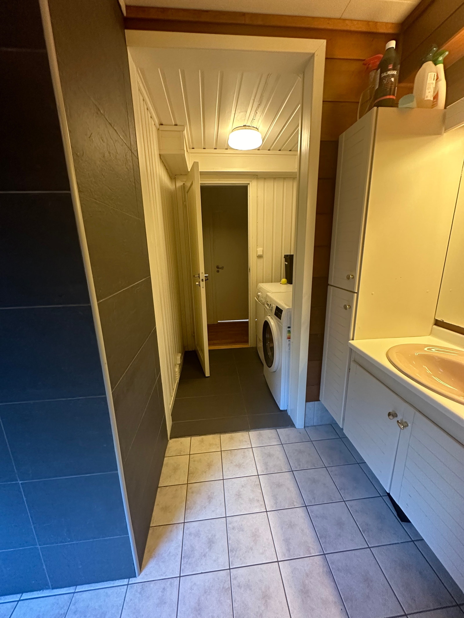 Bad med vaskemaskin og tørketrommel Galleribilde