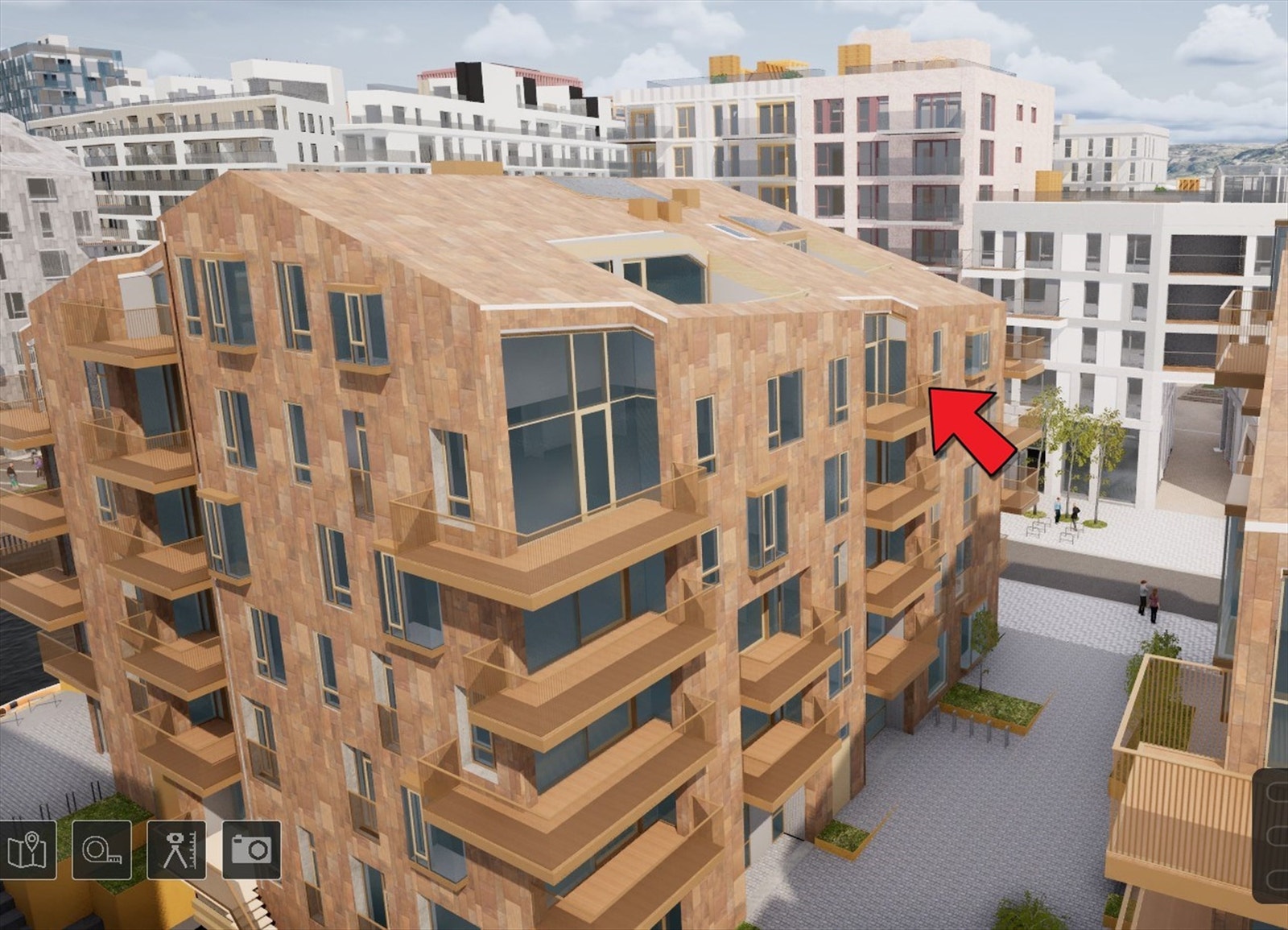 Markering av topp-leiligheten, hus 10 Galleribilde