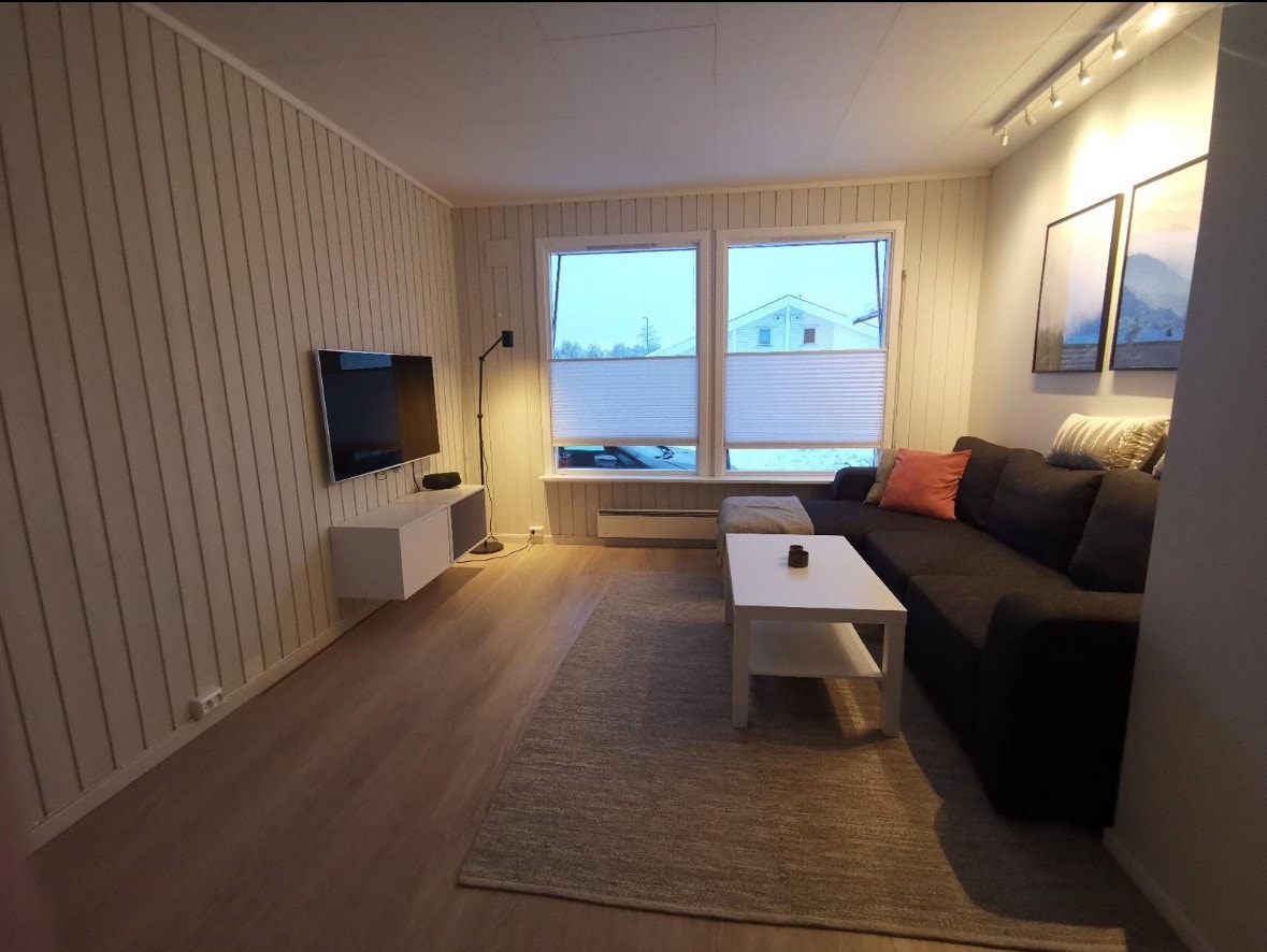 Lys stuedel med store vinduer (nye vinduer montert etter at bilde er tatt) Galleribilde