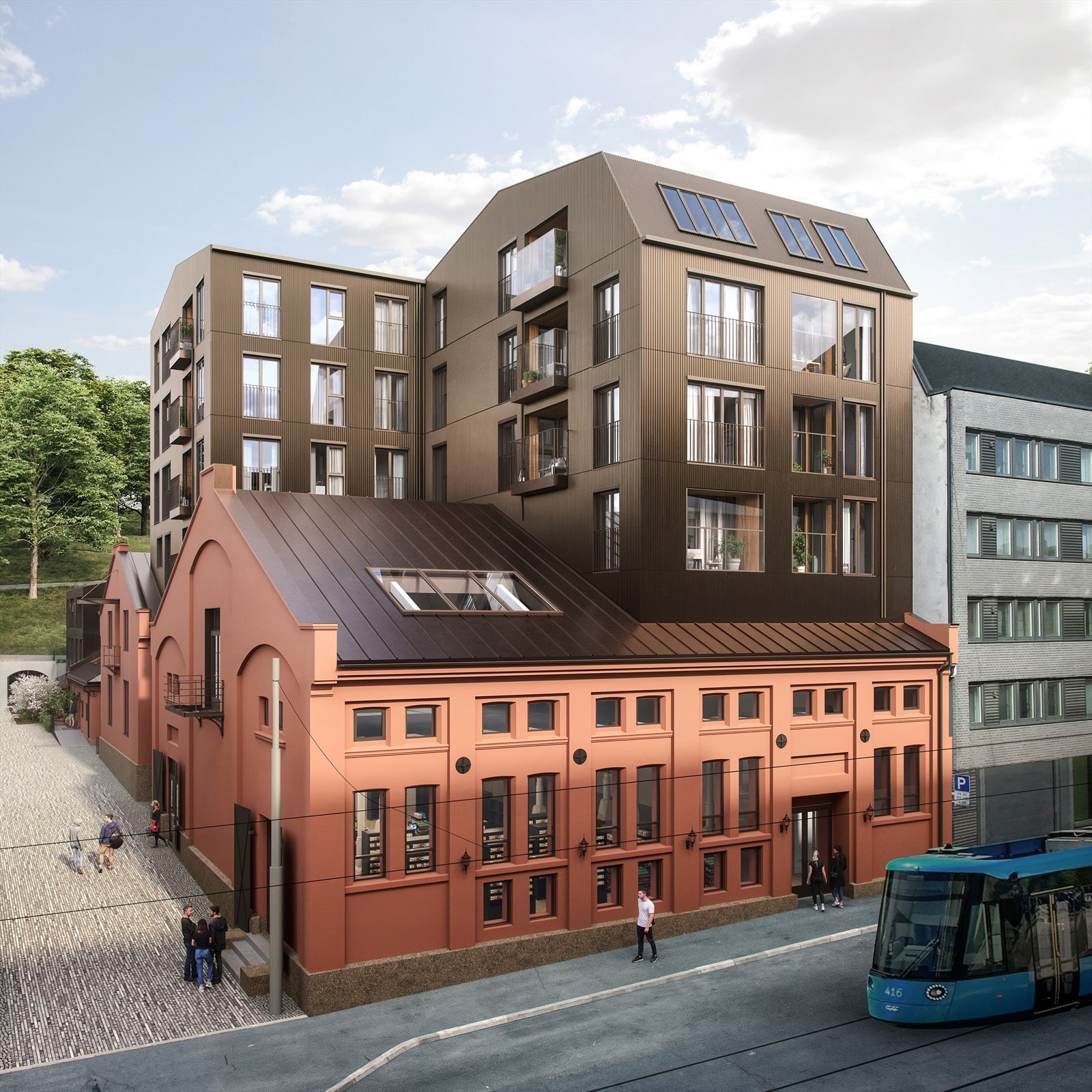 Velkommen til Thereses gate 31! Nytt og eksklusivt prosjekt i hjertet av Bislett, med Stensparken som nærmeste nabo. Kun ment som illustrasjon. Galleribilde