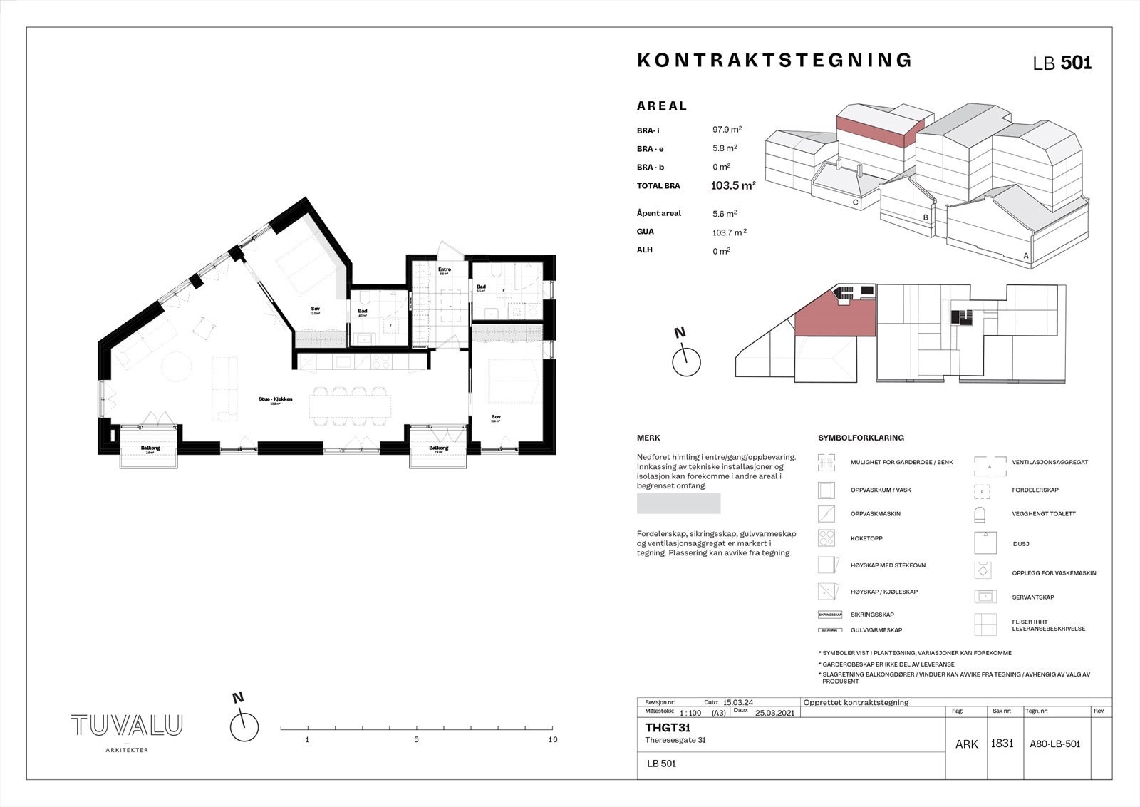 Plantegning og plassering i bygget. Galleribilde