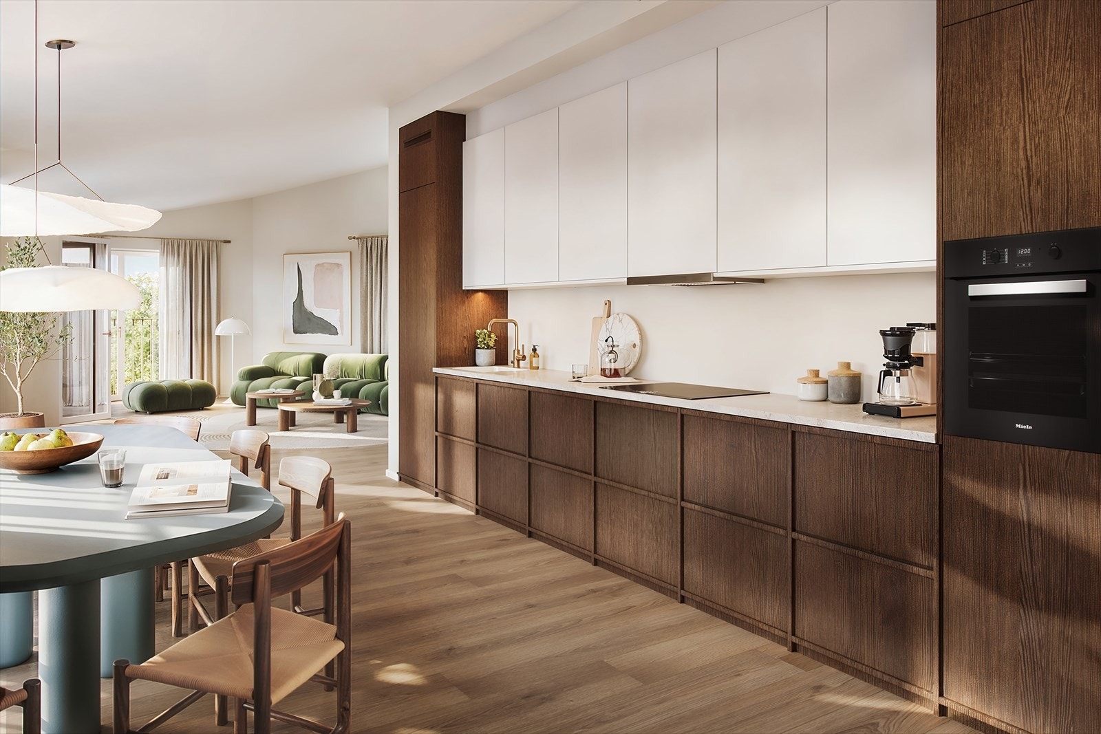 Nydelig kjøkken fra Nordiska Kök. Integrerte hvitevarer fra Miele. Kun ment som illustrasjon. Galleribilde