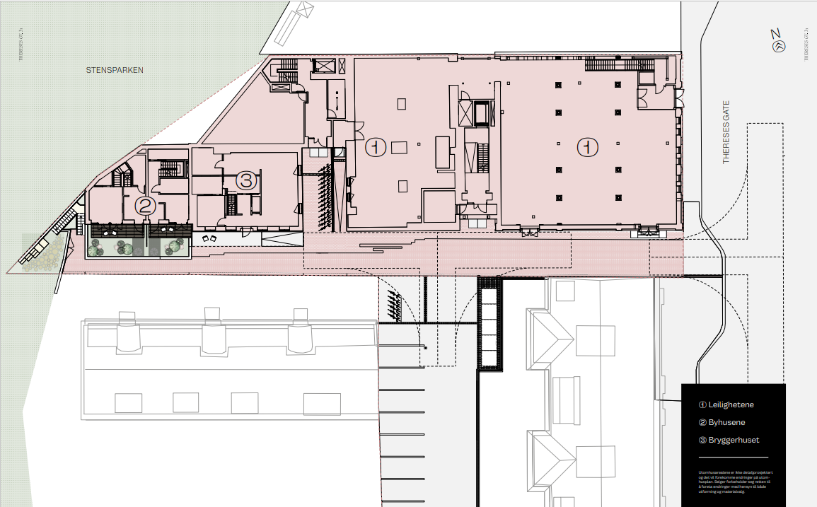 Foreløpig utomhusplan. Galleribilde