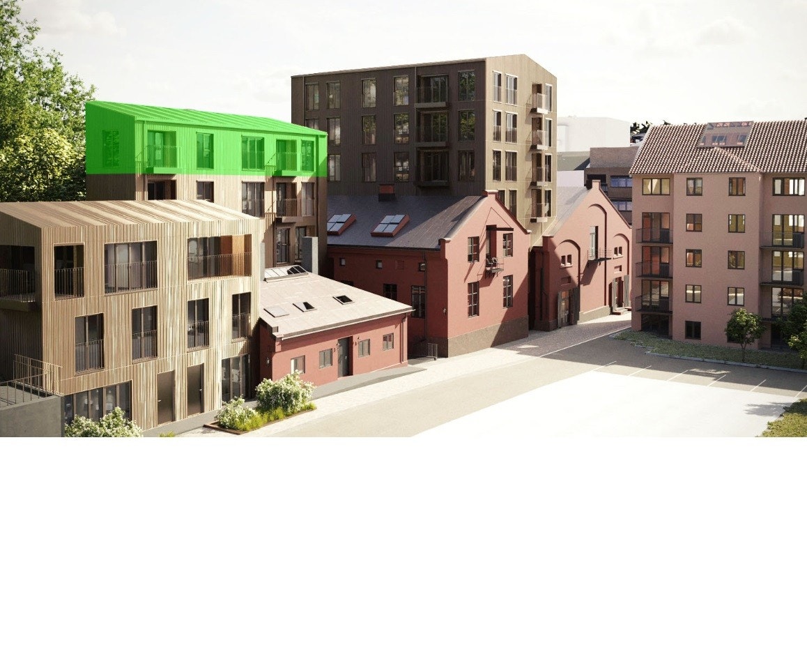 Leilighetens beliggenhet i prosjektet. Kun ment som illustrasjon. Galleribilde