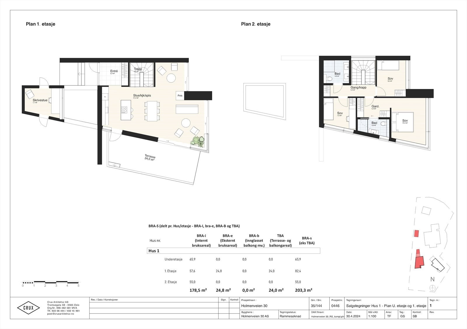 1 Salgstegninger Hus 1 - Plan U. etasje og 1. etasje (002).jpg Galleribilde