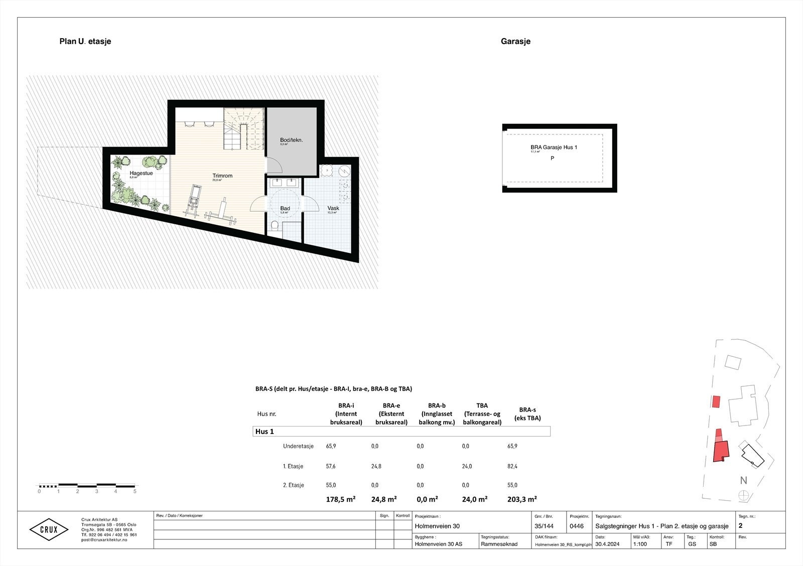 2 Salgstegninger Hus 1 - Plan 2. etasje og garasje.jpg Galleribilde