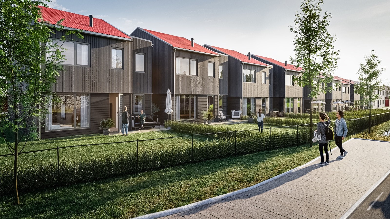 Boligene har uteområder på begge sider Galleribilde