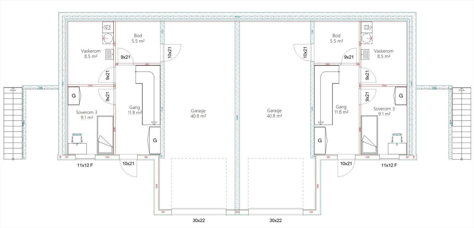 Plantegning av underetasje. Galleribilde