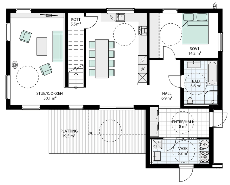Plan 1. etasje Galleribilde