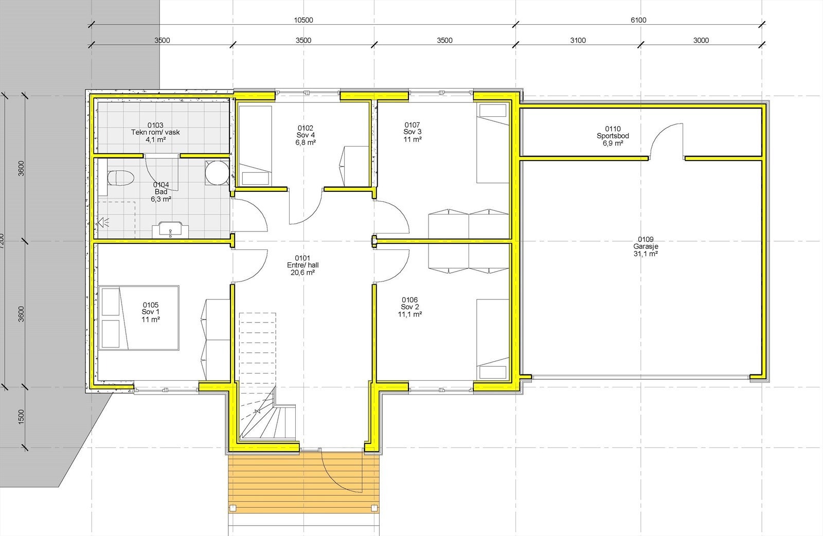 Plantegning 1. etasje, BOLIG 2 Galleribilde