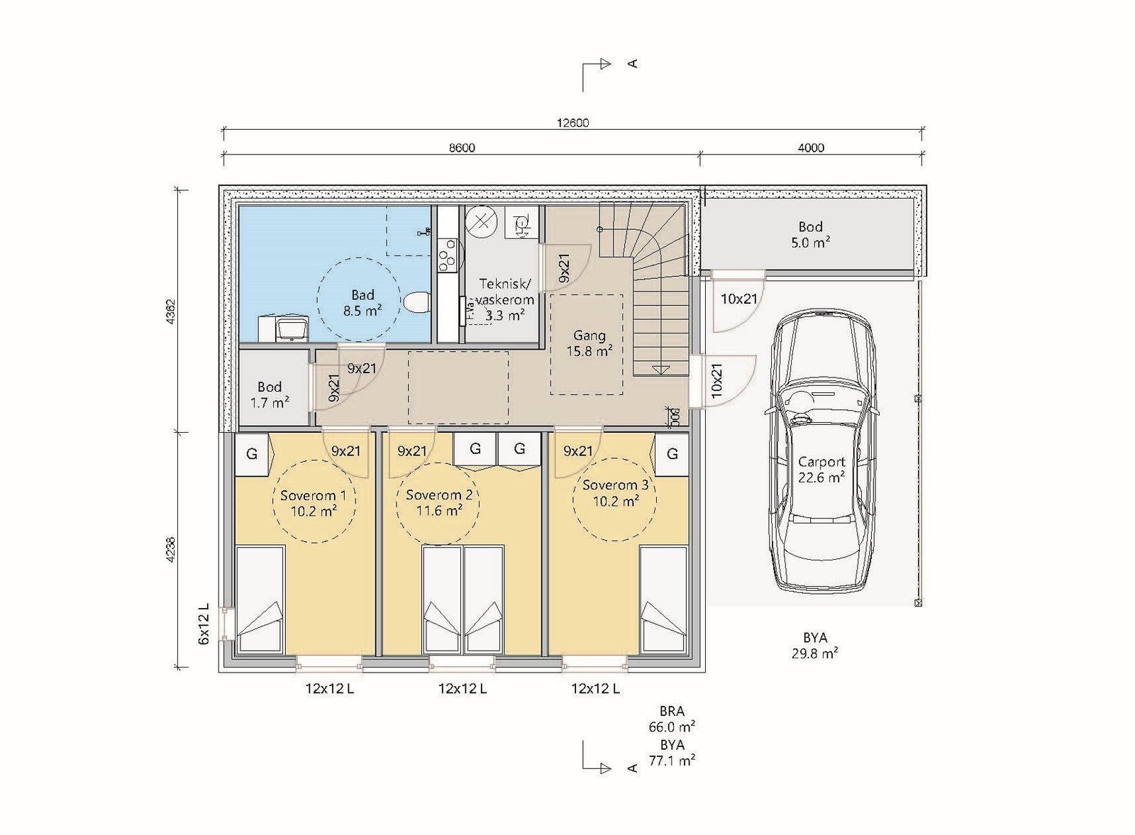 Plantegning 1. etasje, BOLIG 2 Galleribilde
