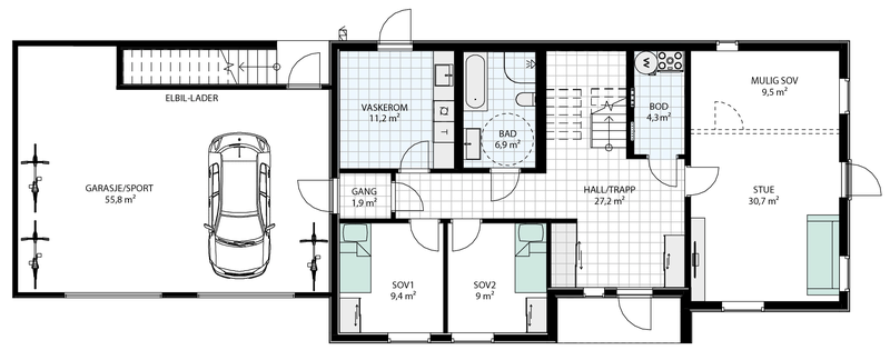 Plan 1. etasje Galleribilde