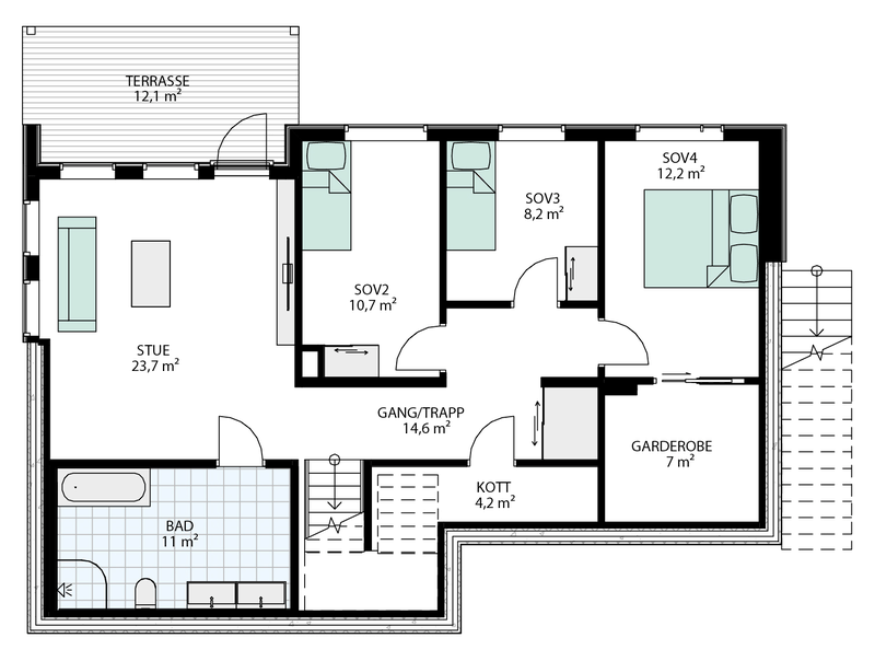 Plan underetasje Galleribilde