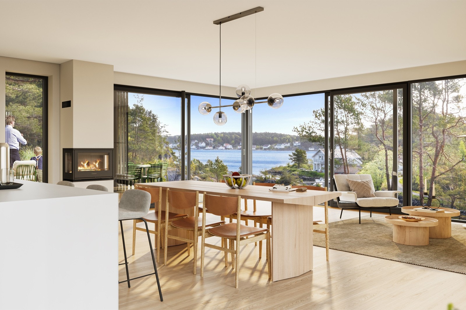 Beliggenheten og den enkelte boligs plassering gjør at samtlige kan nyte den unike utsikten. Samtlige boliger leveres med lekker peis. Bildene er av illustrativ art og endelig leveranse vil kunne avvike. Galleribilde